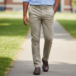 NORDSTROM MEN’S SHOP NON-IRON SLIM FIT CHINOS - Tan - Size 36